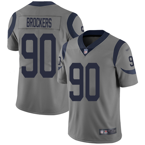Los Angeles Rams Limited Gray Men Michael Brockers Jersey NFL Football #90 Inverted Legend->los angeles rams->NFL Jersey